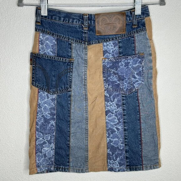 Mary Kate and Ashley Other - Vintage Mary Kate And Ashley Skirt Girls 12 Patchwork Denim Corduroy Floral Y2K